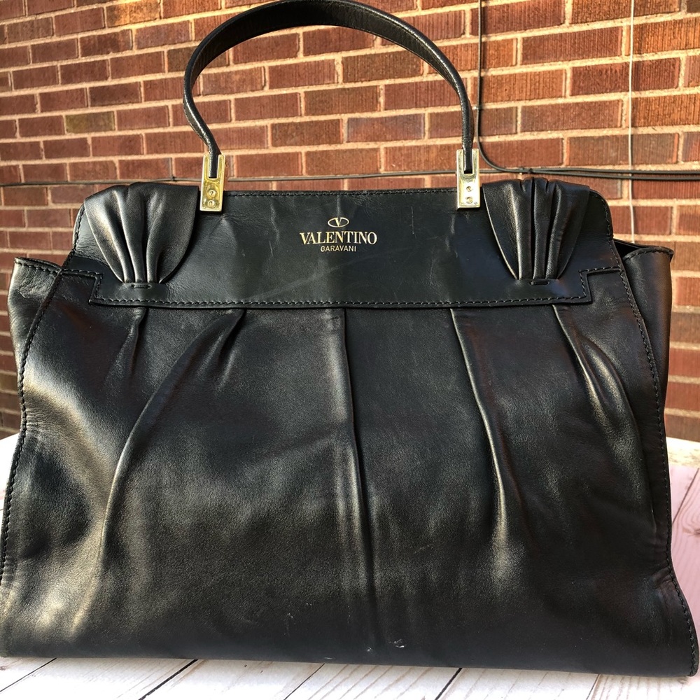 Valentino Leather Aphrodite Top Handle Handbag